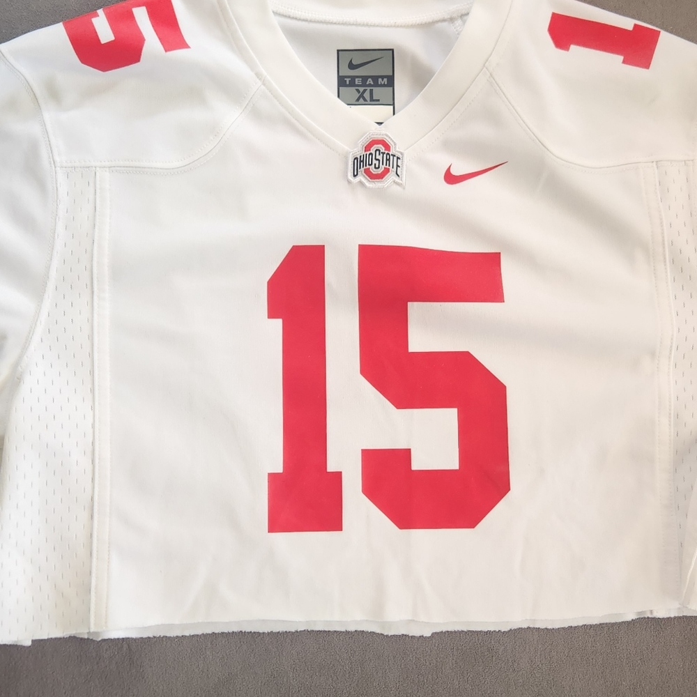 Ohio State Nike White Jersey Cropped
